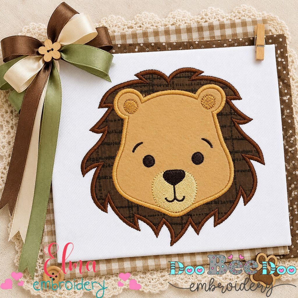 Sweet Lion Face – Appliqué – Machine Embroidery Design