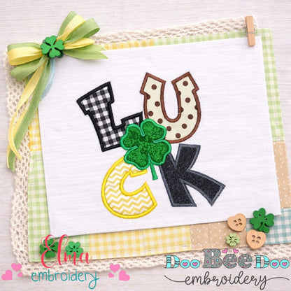 Lucky Clover Letters – Appliqué – Machine Embroidery Design