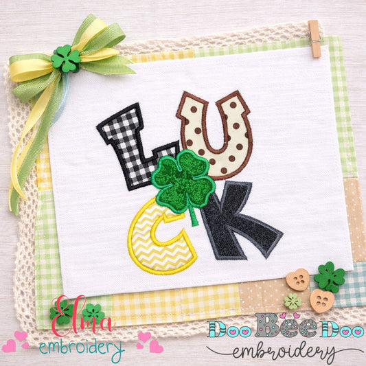 Lucky Clover Letters – Appliqué – Machine Embroidery Design