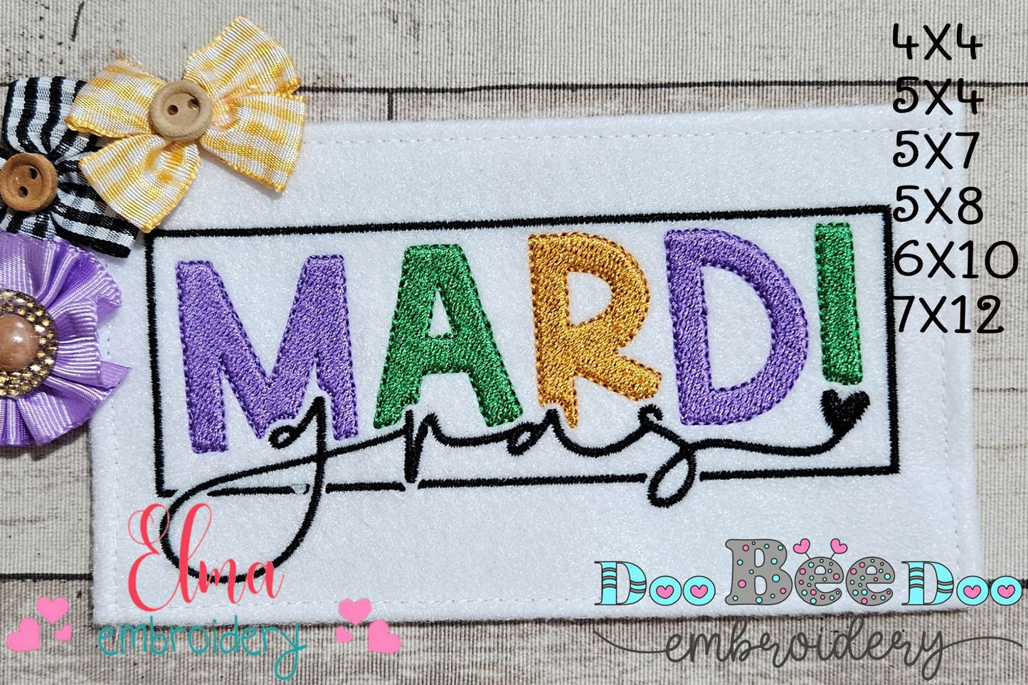 Mardi Gras Joy – Fill Stitch – Machine Embroidery Design