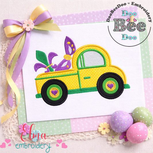 Mardi Gras Truck - Appliqué - Machine Embroidery Design