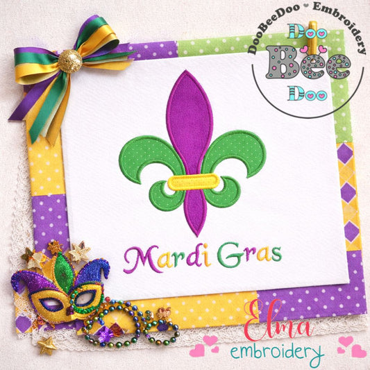 Mardi Gras Fleur de Lis Appliqué - Appliqué – Machine Embroidery Design