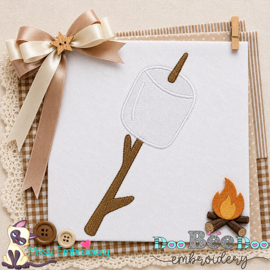Cozy Campfire Marshmallow - Fill Stitch - Machine Embroidery Design
