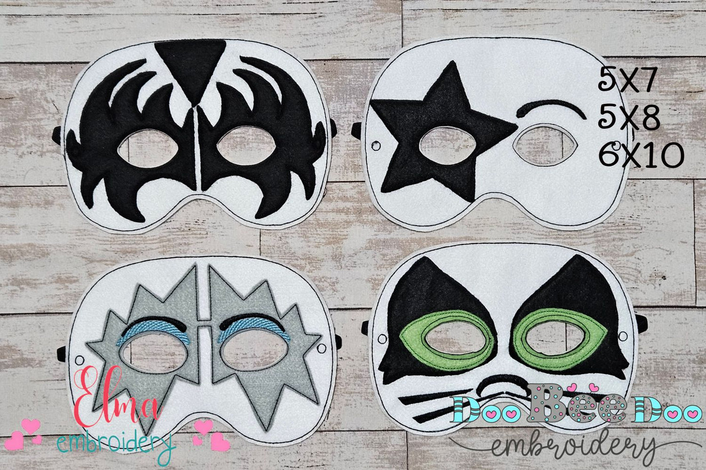 🎭 Rock Legends Mask Set – Appliqué – ITH Project 🎤⚡🎸