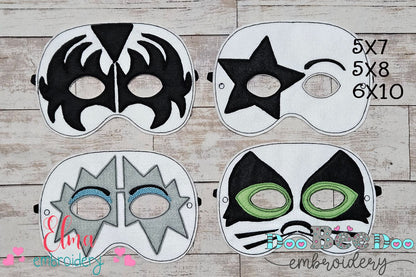 🎭 Rock Legends Mask Set – Appliqué – ITH Project 🎤⚡🎸