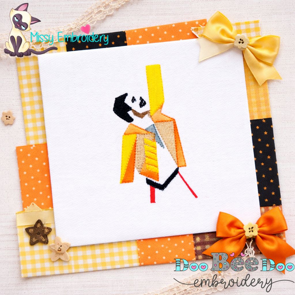 Freddie Mercury Abstract Portrait – Fill Stitch – Machine Embroidery Design