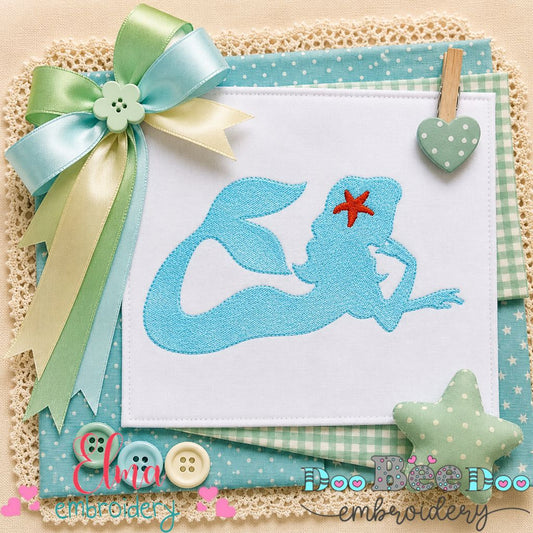 Ocean Dream Mermaid - Fill Stitch - Machine Embroidery Design