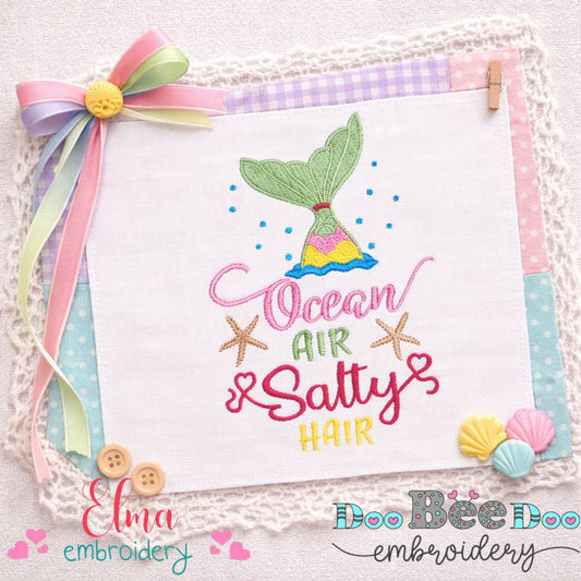 Ocean Air Salty Hair – Fill Stitch – Machine Embroidery Design