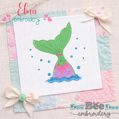 Sweet Mermaid Tail Embroidery – Fill Stitch – Machine Embroidery Design