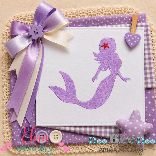 Ocean Whisper Mermaid - Fill Stitch - Machine Embroidery Design