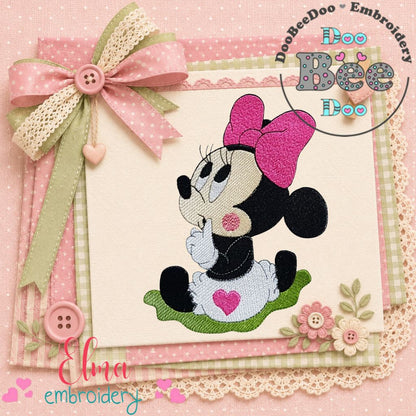 Sweet Vintage Minnie - Fill Stitch - Machine Embroidery Design
