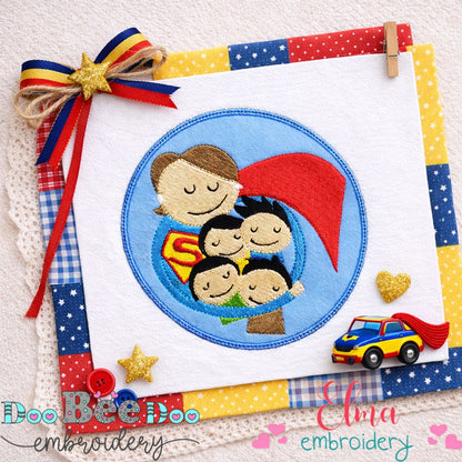 Super Mom Family Love Frame - Appliqué - Machine Embroidery Design