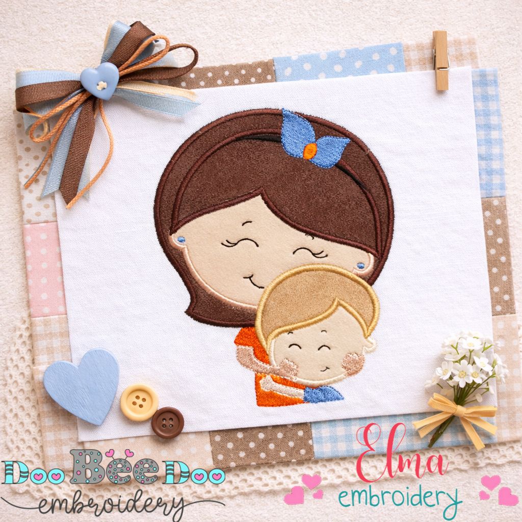 Sweet Mom and Son - Appliqué – Machine Embroidery Design