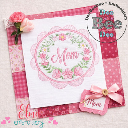 Mom Floral Frame – Appliqué – Machine Embroidery Design