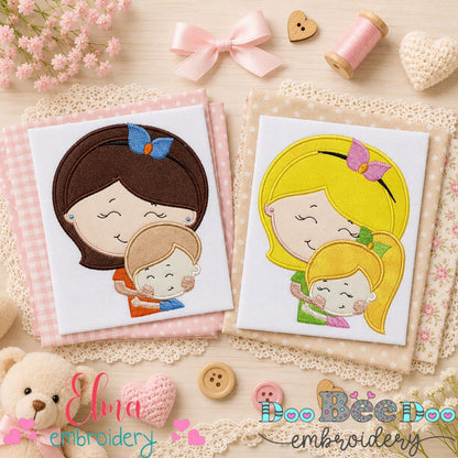 Cute Mom & Child Collection - Appliqué - Machine Embroidery Design