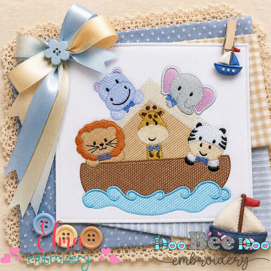 Noah's Ark Safari Friends - Sketch Stitch - Machine Embroidery Design