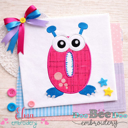 Monster Number Zero – Appliqué – Machine Embroidery Design