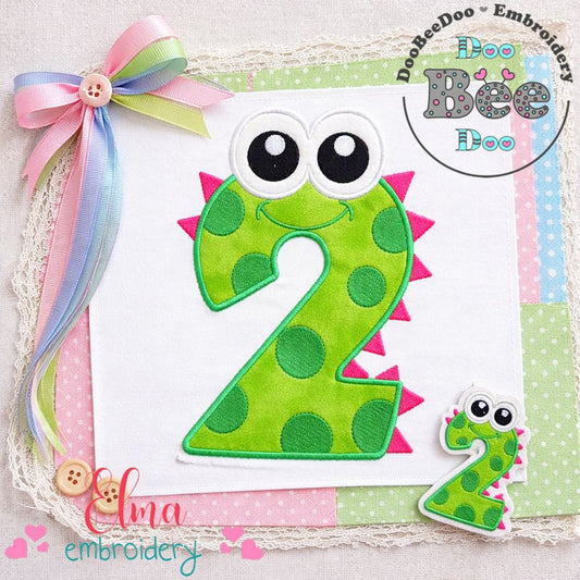 Monster Number Two – Appliqué – Machine Embroidery Design