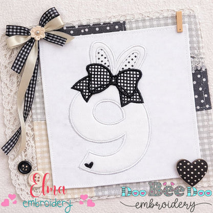Bunny Number 9 – Appliqué – Machine Embroidery Design
