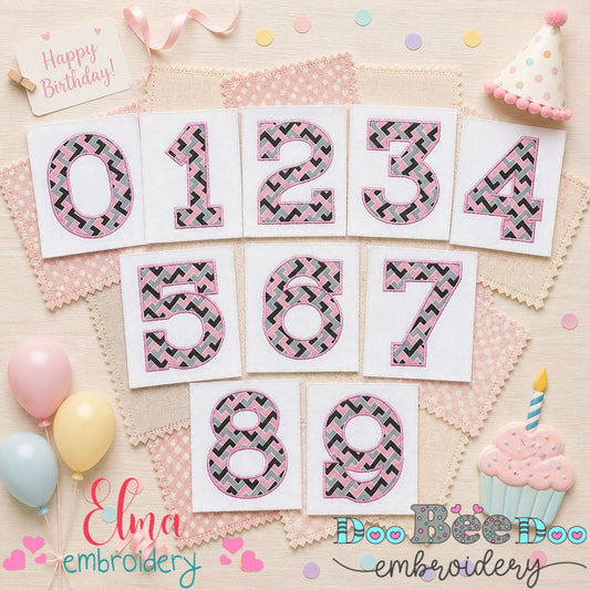 Numbers 0–9 Appliqué Set – Appliqué – Machine Embroidery Design