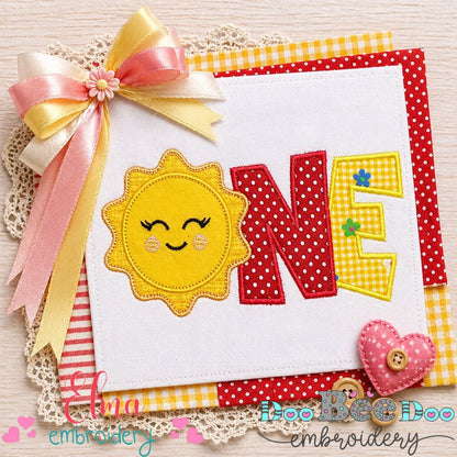 Sunshine ONE Birthday - Appliqué – Machine Embroidery Design