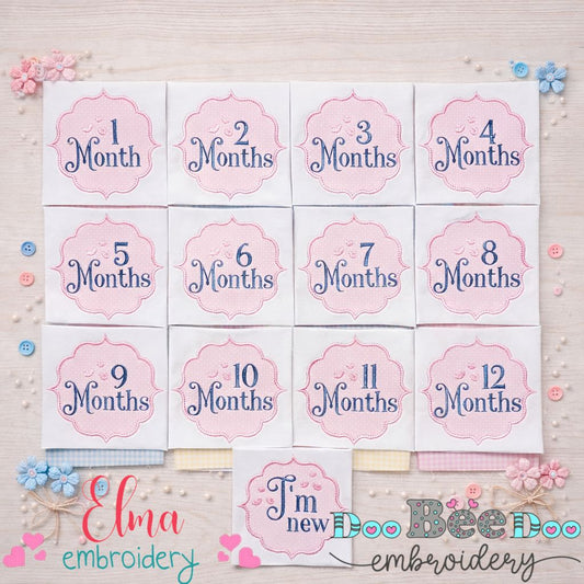 Sweet Baby Monthly Milestones Bundle – Appliqué – Machine Embroidery Design