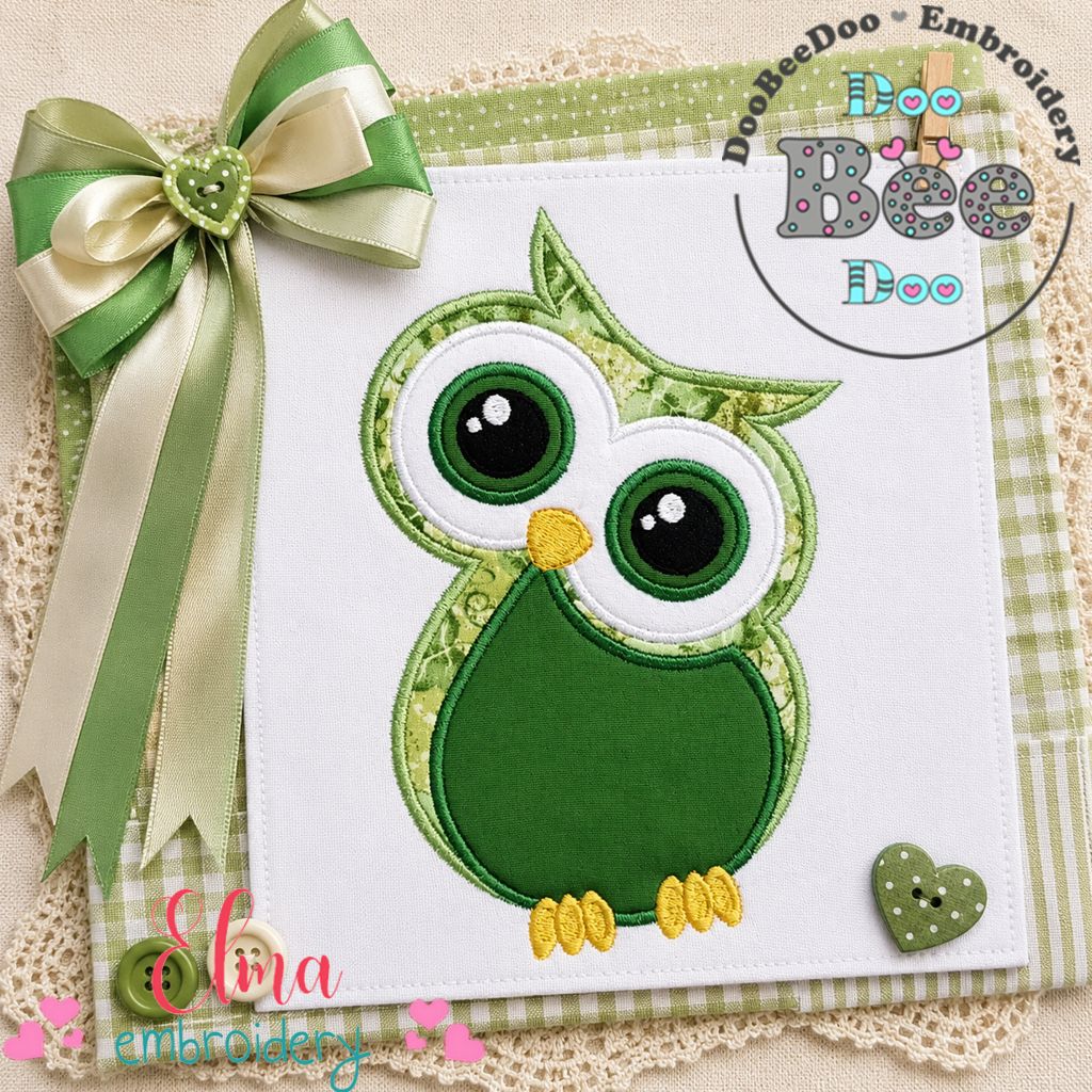 Sweet Forest Owl Applique – Appliqué - Machine Embroidery Design
