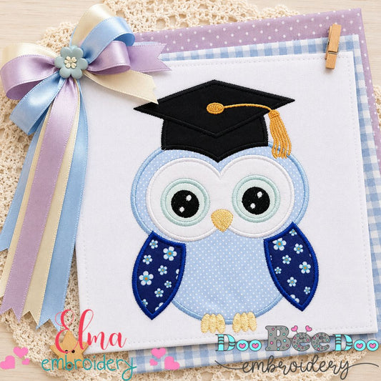 Graduation Owl – Appliqué – Machine Embroidery Design