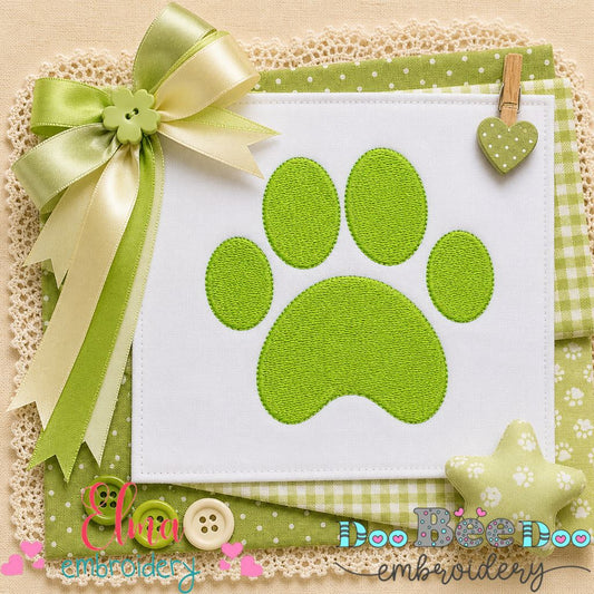 Cute Paw Print - Fill Stitch - Machine Embroidery Design