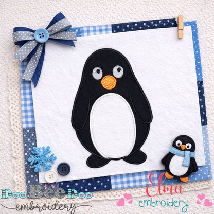 Cute Penguin - Appliqué – Machine Embroidery Design