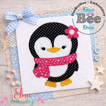 Penguin Zigzag – Appliqué – Machine Embroidery Design