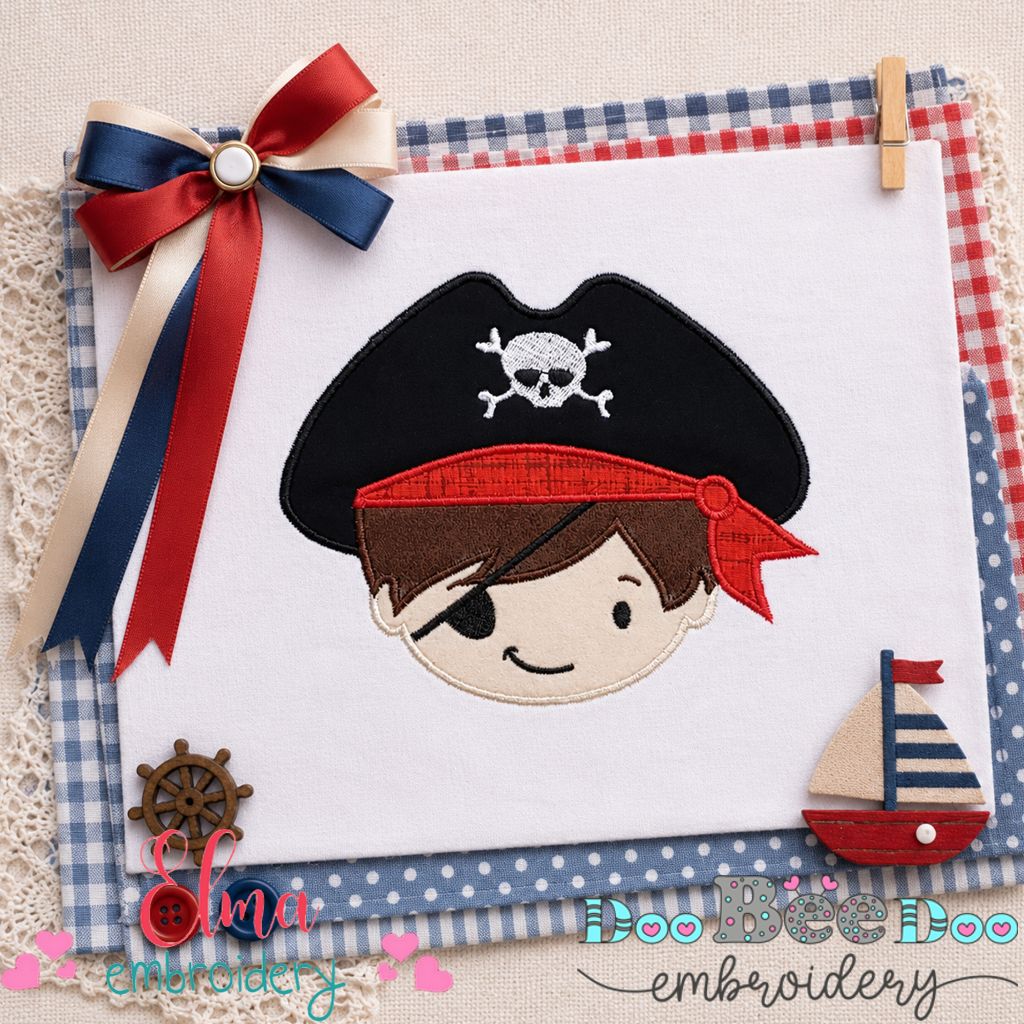 Pirate Boy - Applique - Machine Embroidery Design
