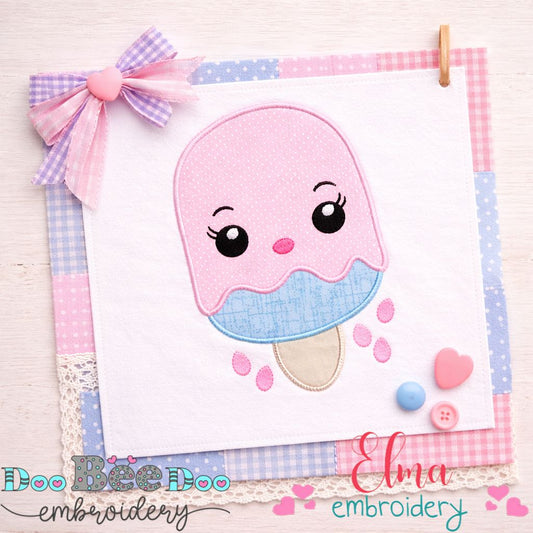 Sweet Popsicle Girl - Appliqué - Machine Embroidery Design