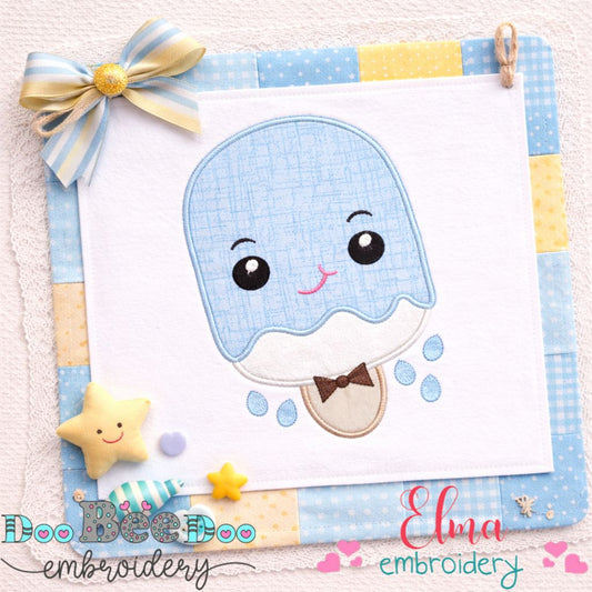 Cute Popsicle Boy Summer Treat - Appliqué - Machine Embroidery Design