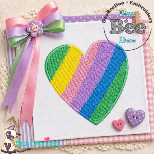 Rainbow Heart Fill Stitch – Fill Stitch - Machine Embroidery Design