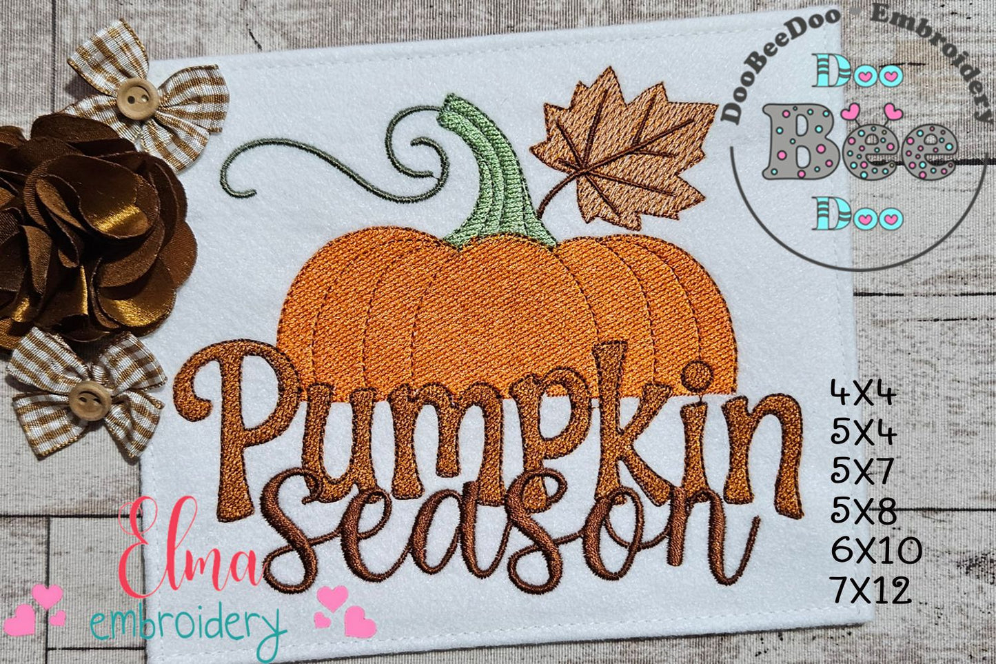 🍁🎃 Pumpkin Season – Fill Stitch -  Machine Embroidery Design