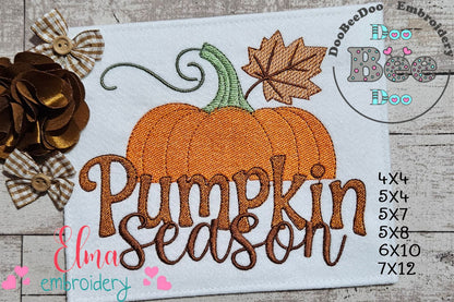 🍁🎃 Pumpkin Season – Fill Stitch -  Machine Embroidery Design