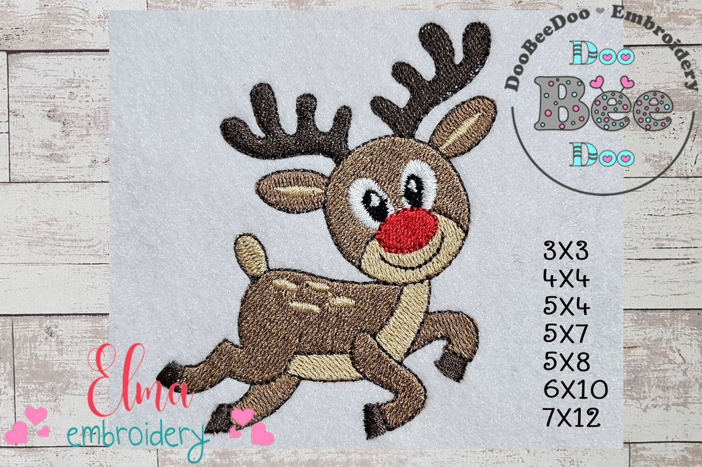 Cute Reindeer Joy – Fill Stitch – Machine Embroidery Design