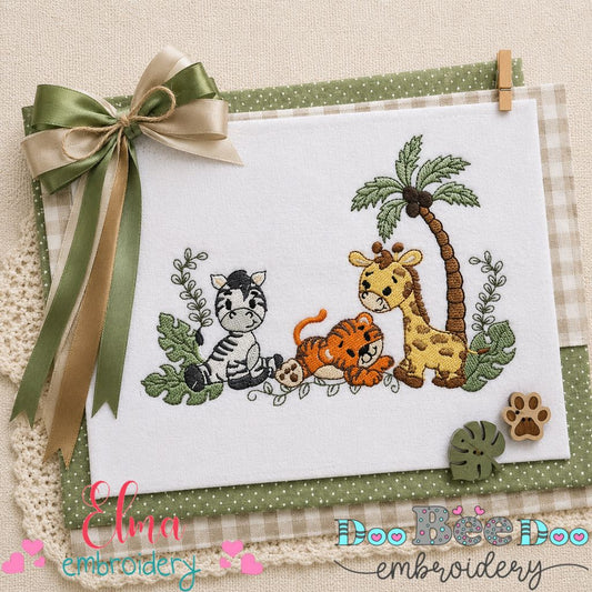 Safari Trio - Fill Stitch - Machine Embroidery Design