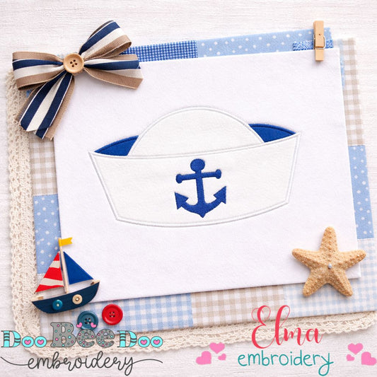 Cute Sailor Hat Anchor - Appliqué – Machine Embroidery Design