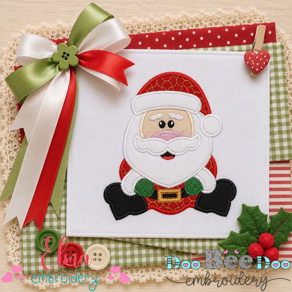 Jolly Santa Claus - Appliqué - Machine Embroidery Design