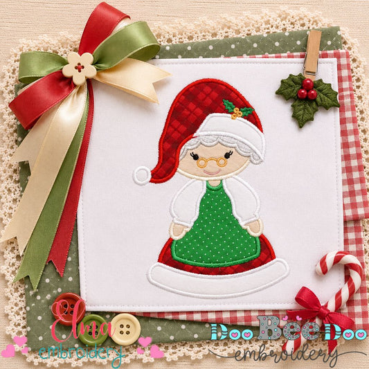 Sweet Mrs. Claus - Appliqué - Machine Embroidery Design