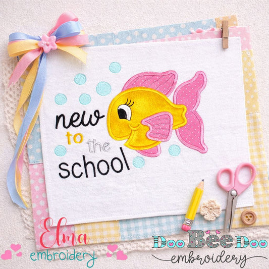 New to the School Fish - Appliqué - Machine Embroidery Design