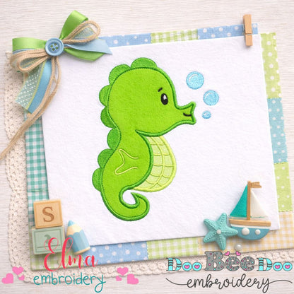 Seahorse - Appliqué – Machine Embroidery Design