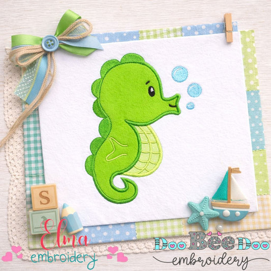 Seahorse - Appliqué – Machine Embroidery Design