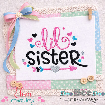 Lil Sister Arrow Hearts – Fill Stitch – Machine Embroidery Design