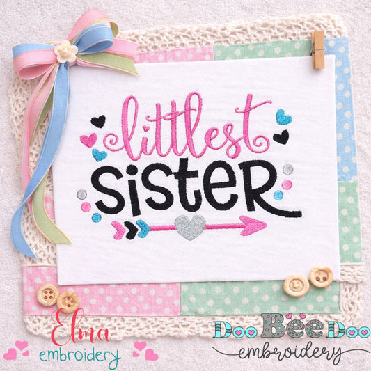 Littlest Sister Arrow Hearts – Fill Stitch – Machine Embroidery Design