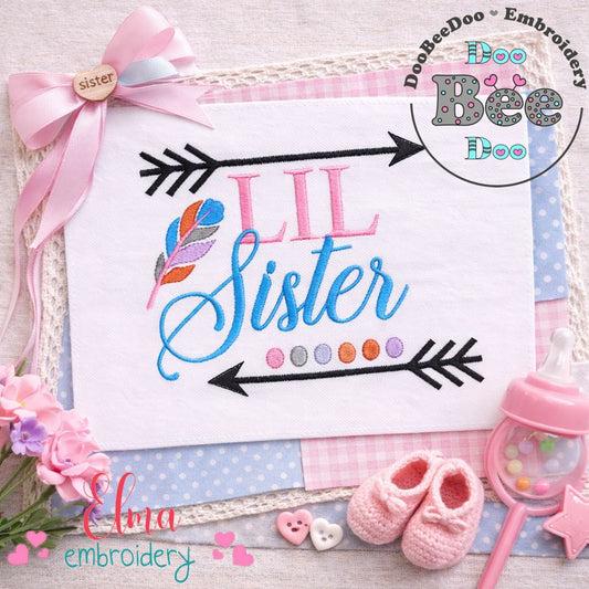 Lil Sister Embroidery Design – Fill Stitch – Machine Embroidery Design