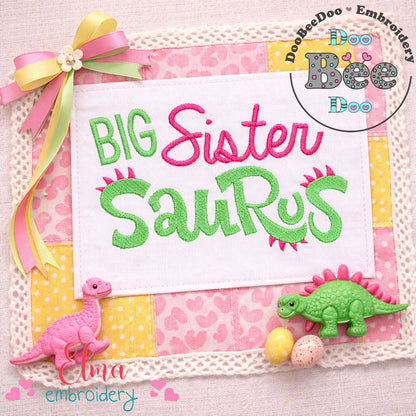 Big Sister Saurus – Fill Stitch – Machine Embroidery Design