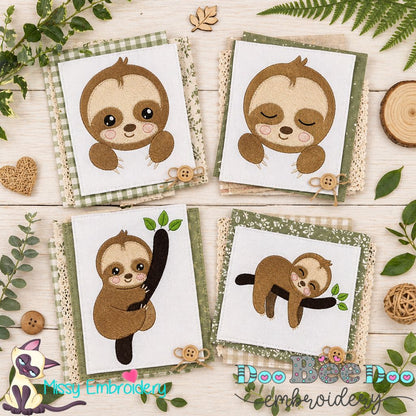 Sweet Baby Sloth Collection – Fill Stitch – Machine Embroidery Design